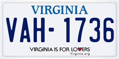 VA license plate VAH1736