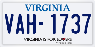 VA license plate VAH1737