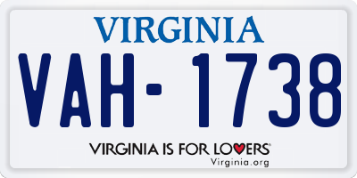VA license plate VAH1738
