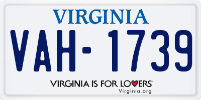 VA license plate VAH1739