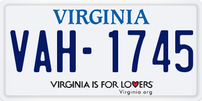 VA license plate VAH1745