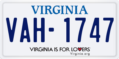 VA license plate VAH1747