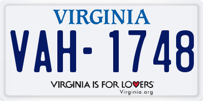 VA license plate VAH1748