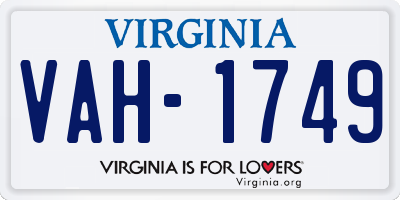 VA license plate VAH1749