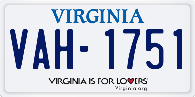 VA license plate VAH1751