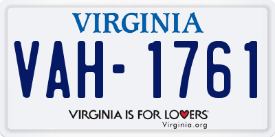 VA license plate VAH1761