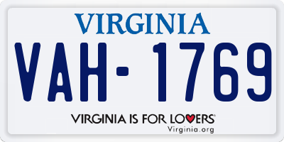 VA license plate VAH1769