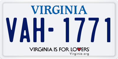 VA license plate VAH1771