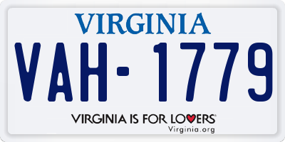 VA license plate VAH1779
