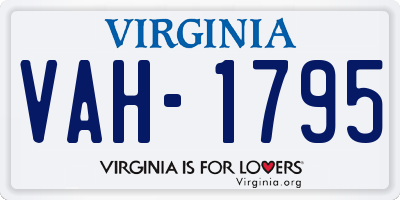 VA license plate VAH1795