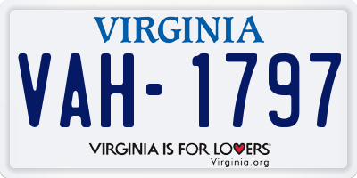VA license plate VAH1797