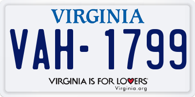 VA license plate VAH1799