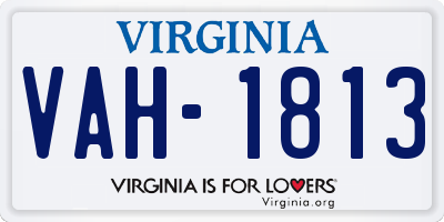 VA license plate VAH1813