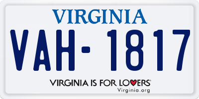 VA license plate VAH1817