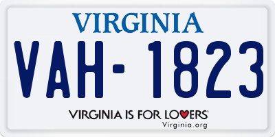 VA license plate VAH1823