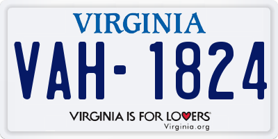 VA license plate VAH1824