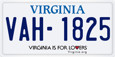 VA license plate VAH1825
