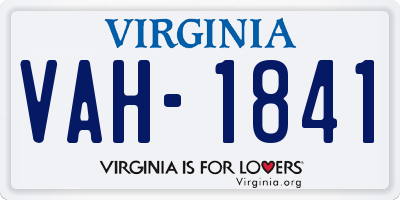 VA license plate VAH1841