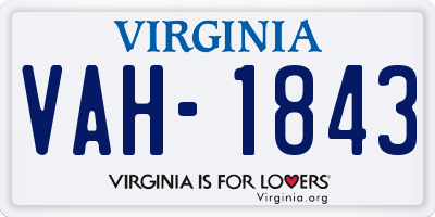 VA license plate VAH1843