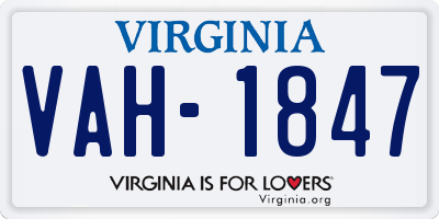 VA license plate VAH1847