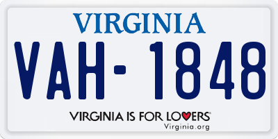 VA license plate VAH1848