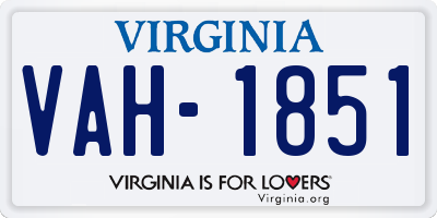 VA license plate VAH1851