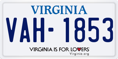 VA license plate VAH1853
