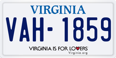 VA license plate VAH1859