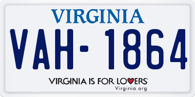 VA license plate VAH1864