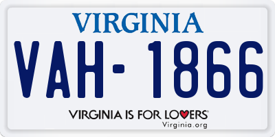 VA license plate VAH1866
