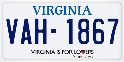 VA license plate VAH1867
