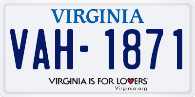 VA license plate VAH1871