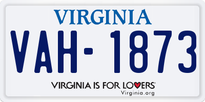 VA license plate VAH1873