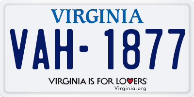 VA license plate VAH1877
