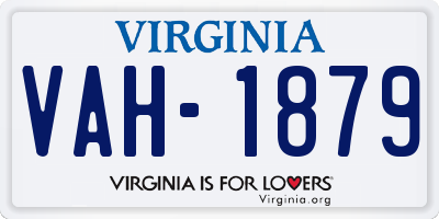 VA license plate VAH1879