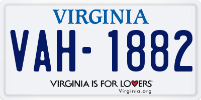 VA license plate VAH1882