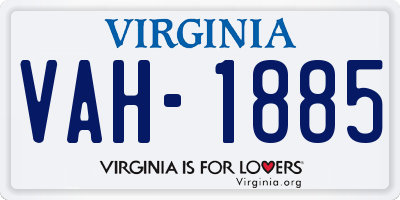 VA license plate VAH1885