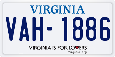 VA license plate VAH1886