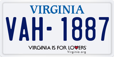 VA license plate VAH1887
