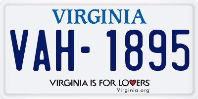 VA license plate VAH1895