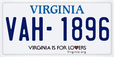 VA license plate VAH1896