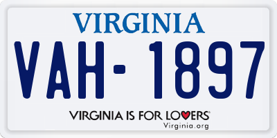 VA license plate VAH1897