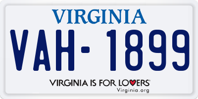 VA license plate VAH1899