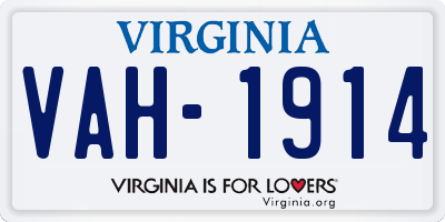 VA license plate VAH1914