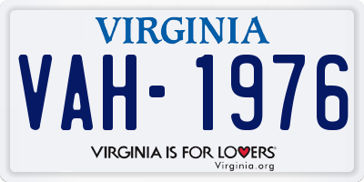 VA license plate VAH1976