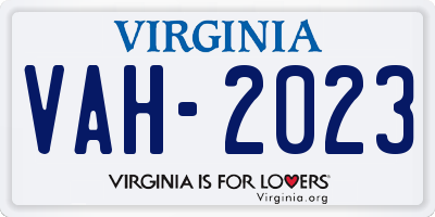 VA license plate VAH2023