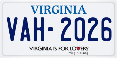 VA license plate VAH2026