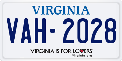 VA license plate VAH2028