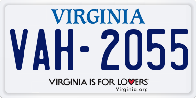 VA license plate VAH2055