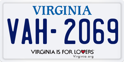 VA license plate VAH2069